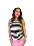 pink stripped tank top