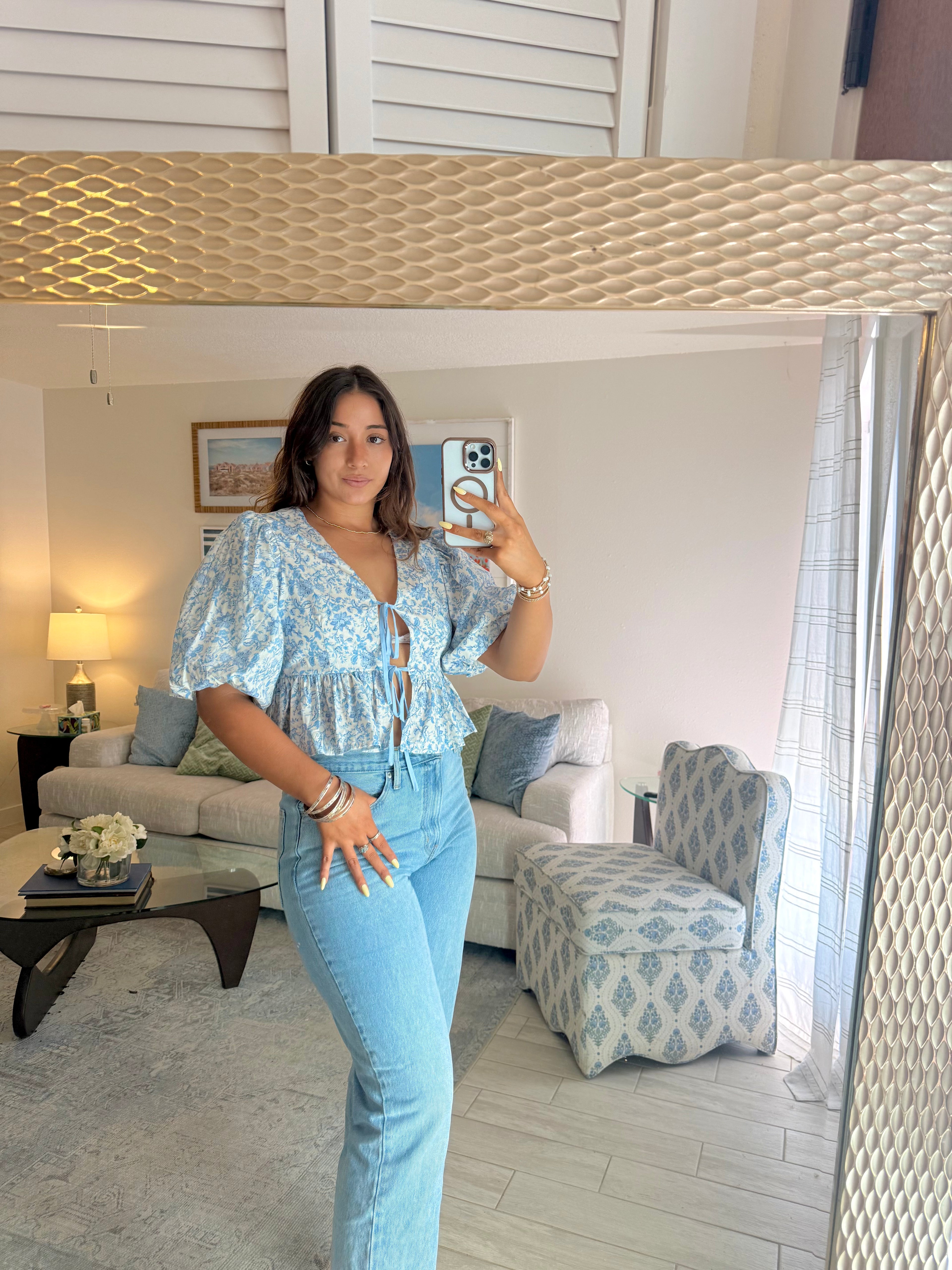 cotton floral blouse