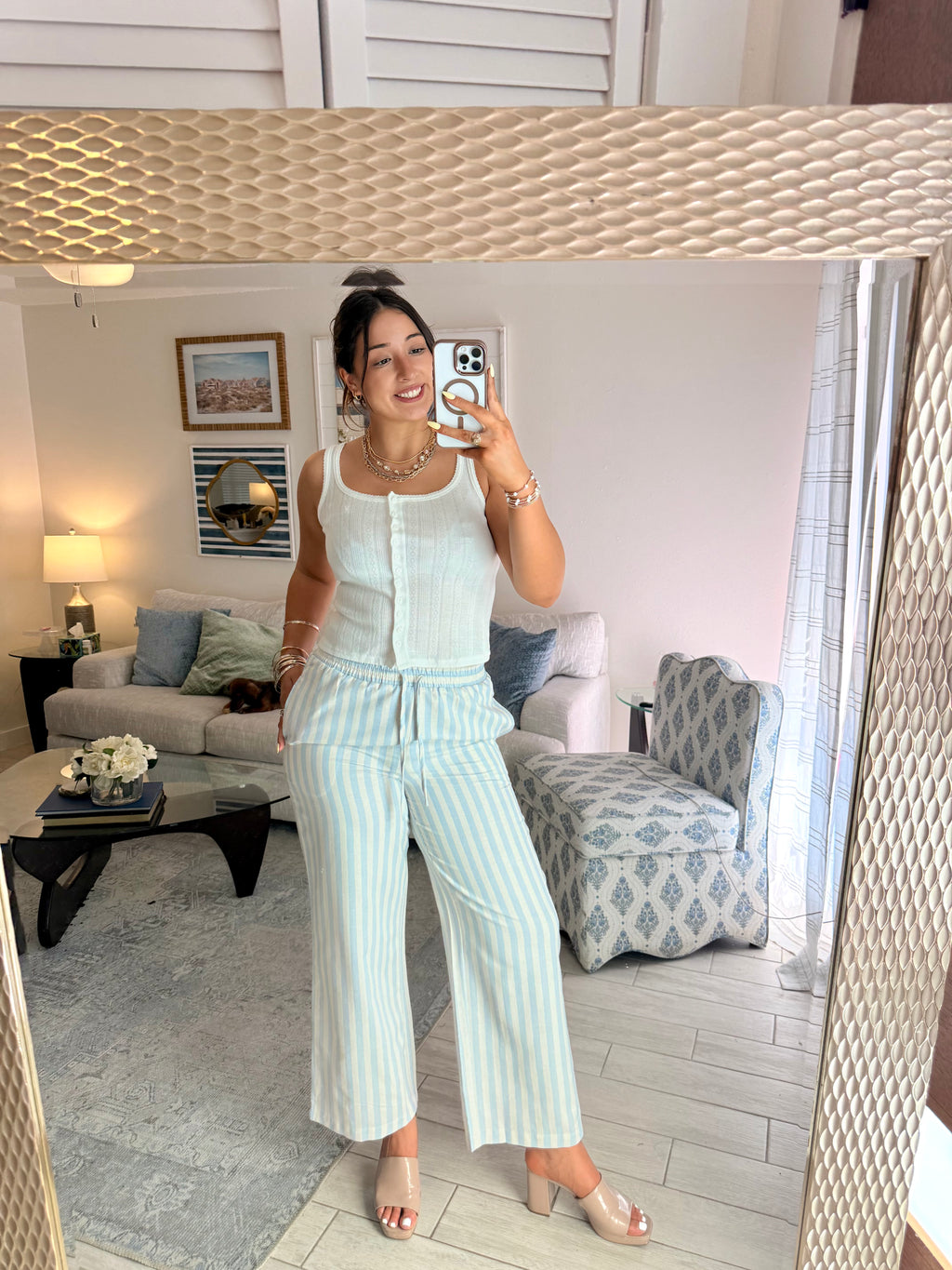 striped lounge pants
