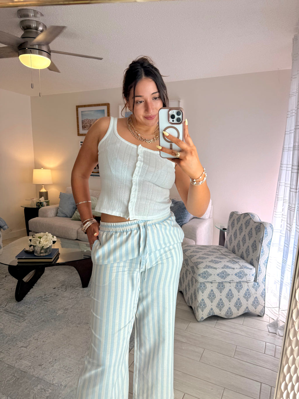 striped lounge pants