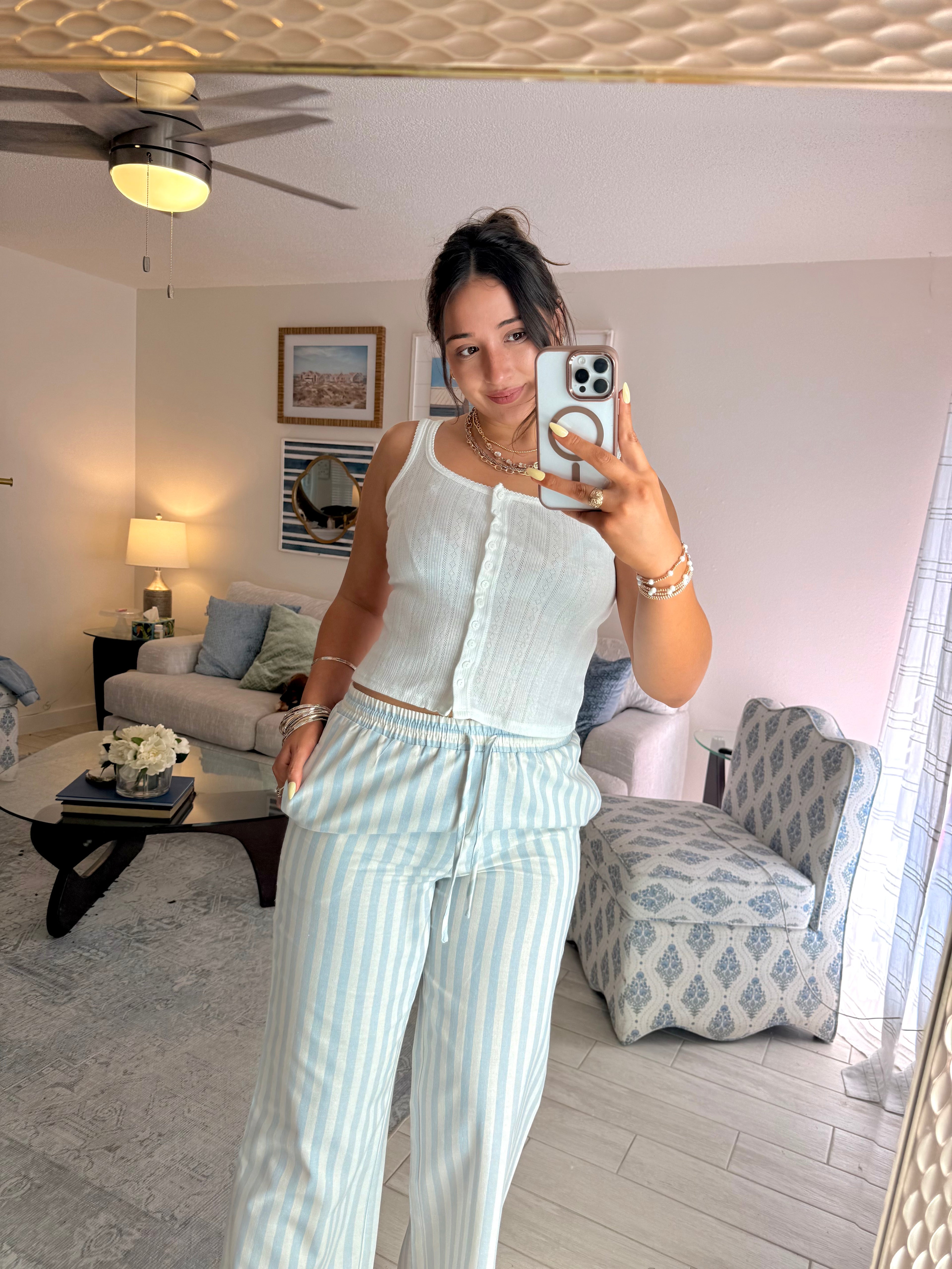 striped lounge pants
